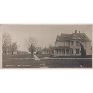 RPPC Ankeny IA Walnut St North Wide Panorama JB Hughes Kruxo Real Photo Postcard